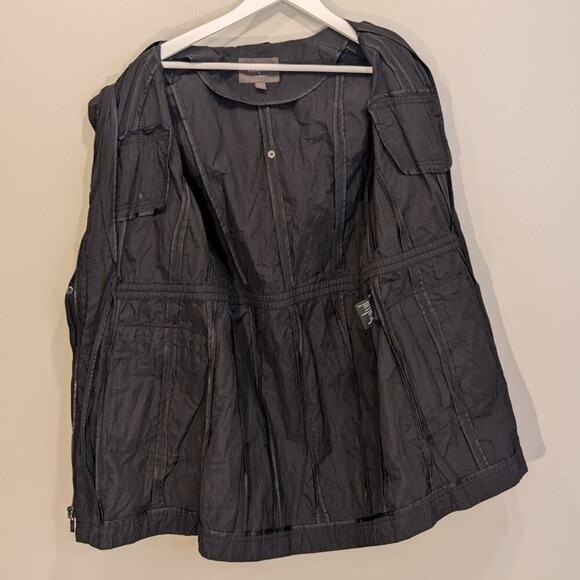 Cole Haan Womens Jacket Nylon Anorak Black Rain Zip Hood - Size S - Picture 3 of 9